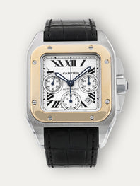 Cartier Santos 100 XL (classic or chronograph version) – Alligator Strap