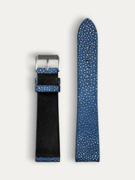 Bracelet-montre cuir - Galuchat Bleu jean