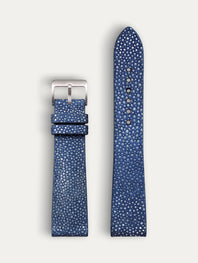 Bracelet-montre cuir - Galuchat Bleu jean