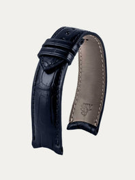 Curved lugs - Leather watch strap - Alligator (black, brown, grey, blue)