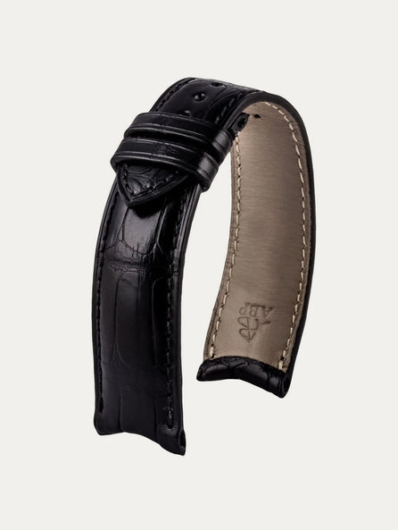 Curved lugs - Leather watch strap - Alligator (black, brown, grey, blue)