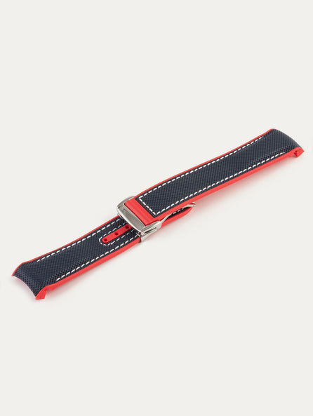 Omega Speedmaster / Seamaster - Bracelet-montre intégré caoutchouc - Rubber (noir,orange)
