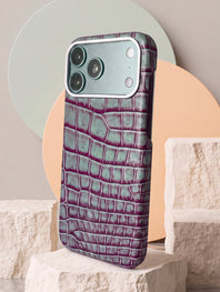 Leather Case for iPhone 18 Pro / 18 Pro Max - Alligator Borealis