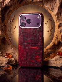 Leather Case for iPhone 18 Pro / 18 Pro Max - Alligator Magma