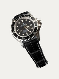 Rolex – Bracelet-montre cuir R Strap – Alligator couture blanche (noir, marron, bleu, blanc, kaki clair)