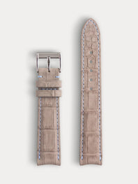 Bracelet alligator nubuck gris 20/16 pour Rolex Perpetual Padellone