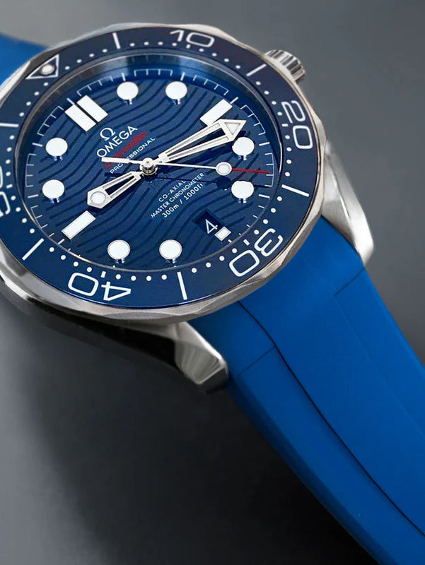 Omega - Rubber B - Bracelet caoutchouc pour Seamaster 300 - Série boucle ardillon