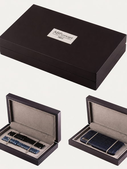 Smartphone or bracelet storage box – Dark brown wood
