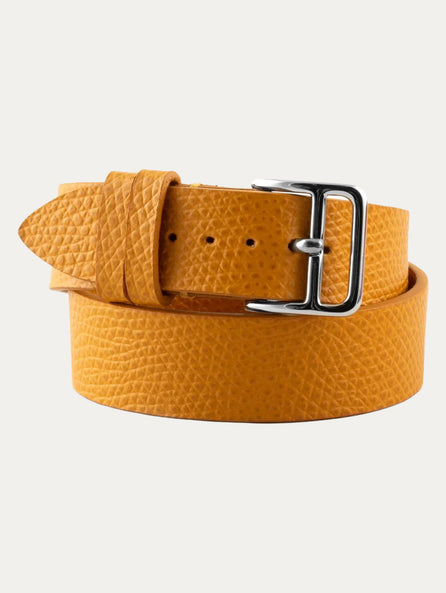Bracelet ornemental cuir type Hermès - Veau grainé (noir, blanc, marron foncé, marron moyen, marron caramel, rouge, orange, rose, violet pâle)