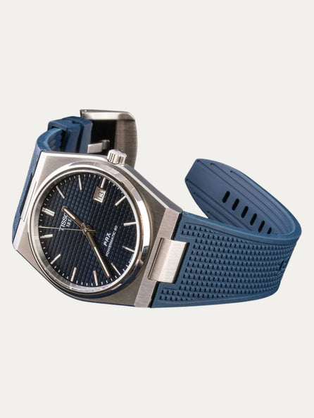Tissot PRX - Bracelet-montre intégré caoutchouc - Rubber effet guilloché (noir, bleu, vert...)
