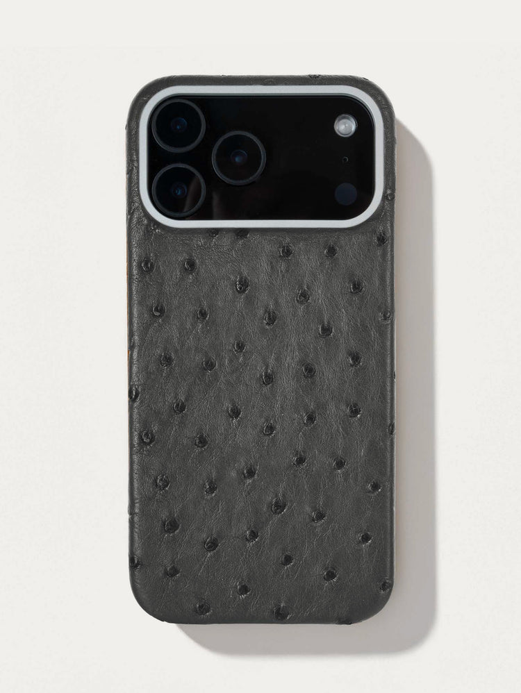 Leather case for iPhone 17 Pro / Pro Max - Ostrich