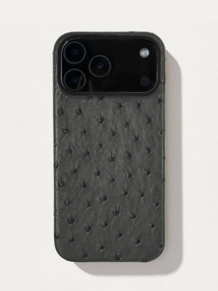 Leather case for iPhone 17 Pro / Pro Max - Ostrich