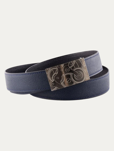 Ceinture réversible type Hermès - Veau grainé bicolore