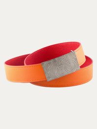 Hermès-style reversible belt - Two-tone grained calfskin