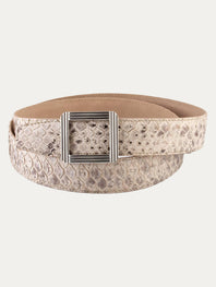 ABP leather belt + steel buckle – Glossy python
