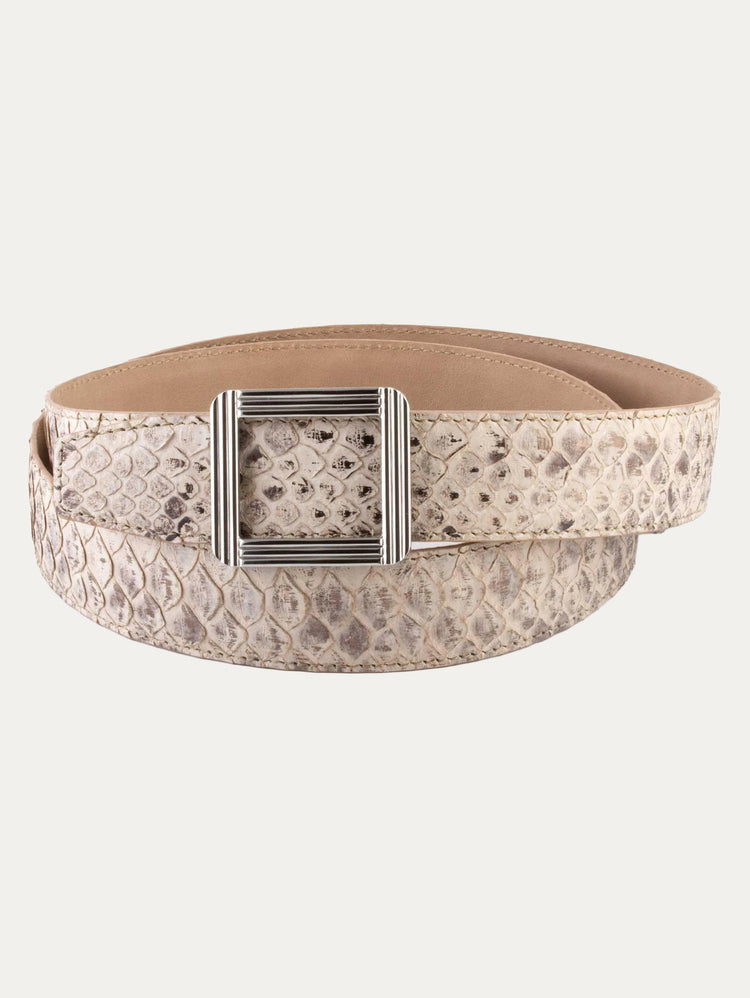 ABP leather belt + steel buckle – Glossy python