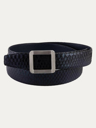 ABP leather belt + steel buckle – Glossy python