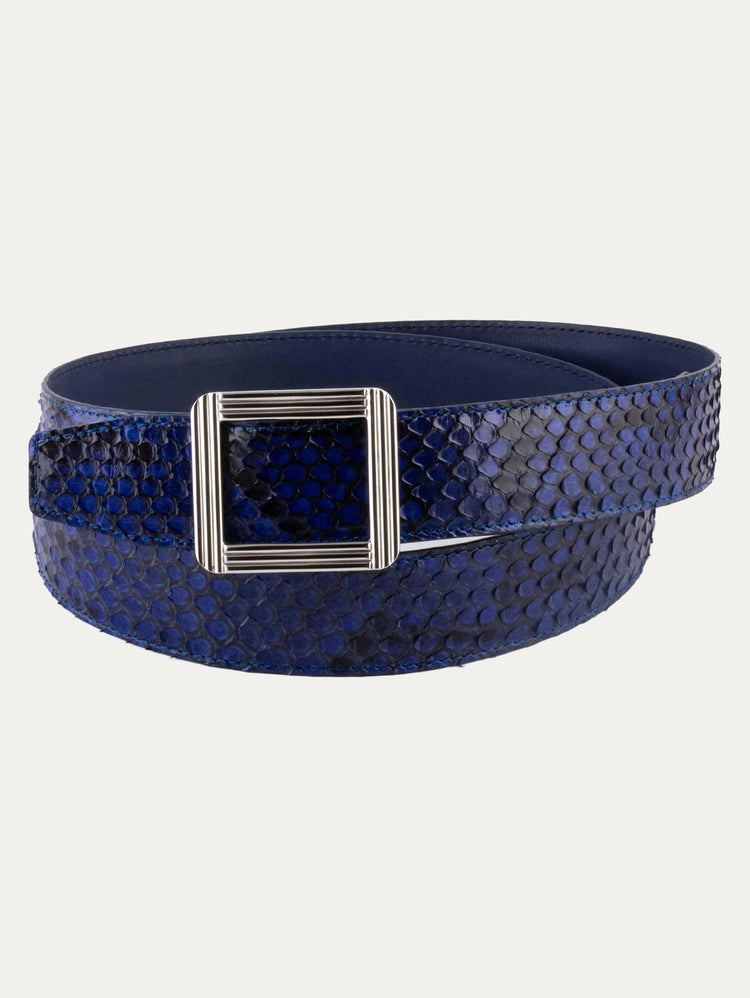 ABP leather belt + steel buckle – Glossy python
