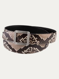 ABP leather belt + steel buckle – Glossy python
