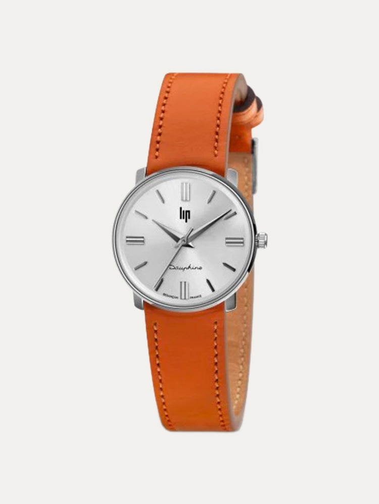 Lip Watch - Dauphine 29mm orange-brown leather strap