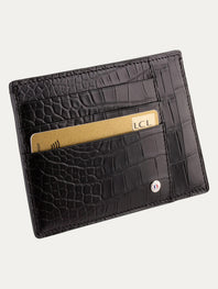 XXL Credit Card Holder "Essential Black Alligator" - Alligator / Crocodile