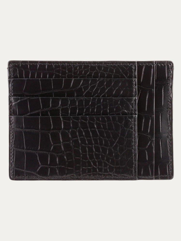 XXL Credit Card Holder "Essential Black Alligator" - Alligator / Crocodile