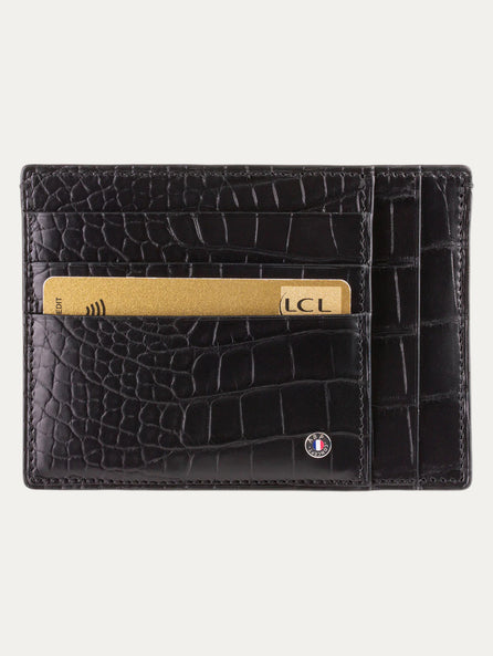 Etui cartes bancaires XXL "Essential Black Alligator" - Alligator / crocodile