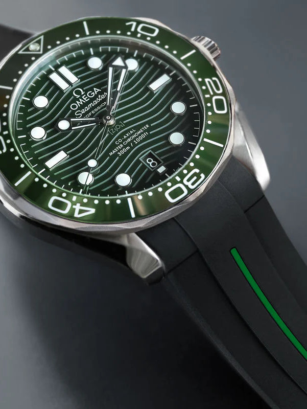 Omega - Rubber B - Bracelet caoutchouc pour Seamaster 300 - Série boucle ardillon