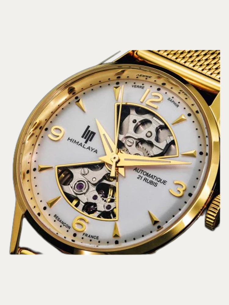 Montre Lip - Himalaya 33mm sablier maille milanaise dorée