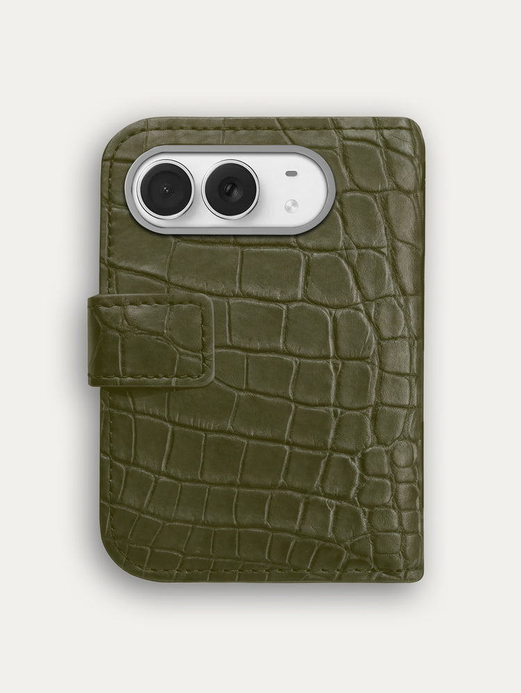 Leather Folio for iPhone Duo - Alligator