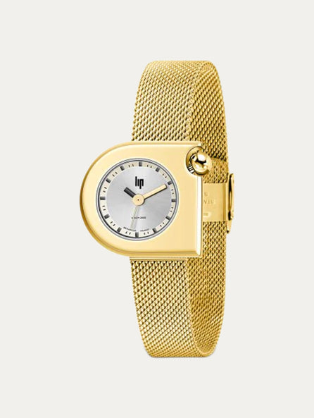 Montre Lip - Mach 2000 mini maille milanaise dorée
