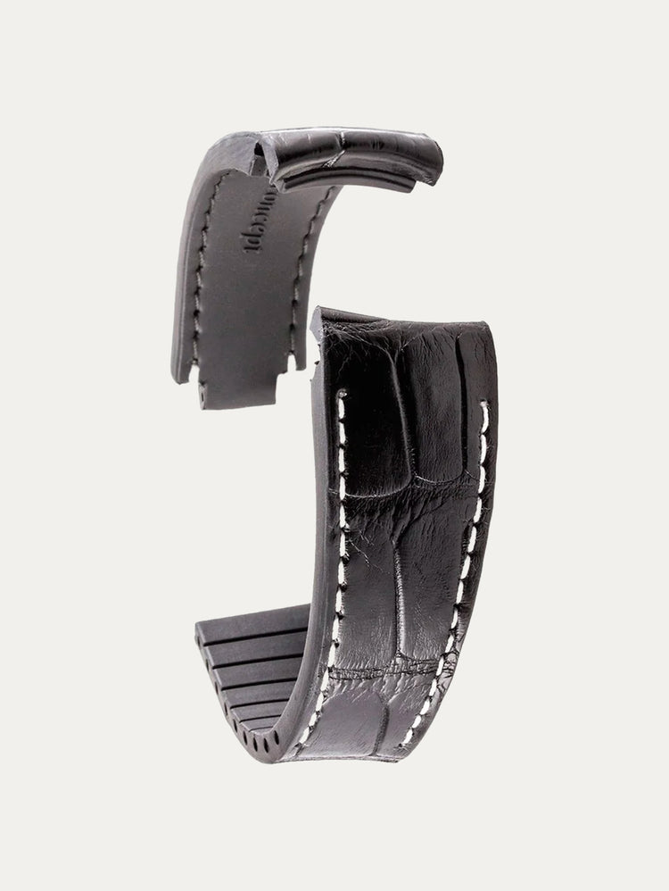 Rolex – Leather watch strap R Strap – Contrasting black alligator (blue, brown, grey, green...)