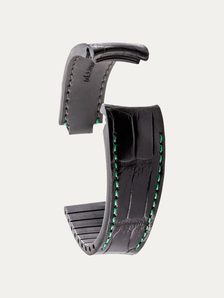 Rolex – Leather watch strap R Strap – Contrasting black alligator (blue, brown, grey, green...)