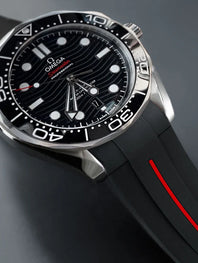 Omega - Rubber B - Bracelet caoutchouc pour Seamaster 300 - Série boucle ardillon