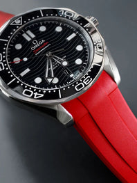Omega - Rubber B - Bracelet caoutchouc pour Seamaster 300 - Série boucle ardillon