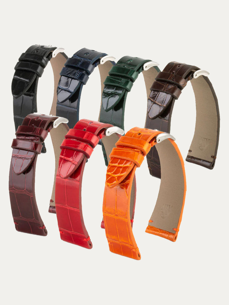 Bracelet cuir "Retro" – Alligator brillant