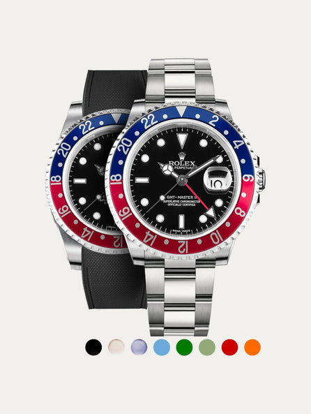 Rolex – R strap Premium - Bracelet-montre caoutchouc motif cordura pour GMT Master II non-céramique & bracelet Oyster