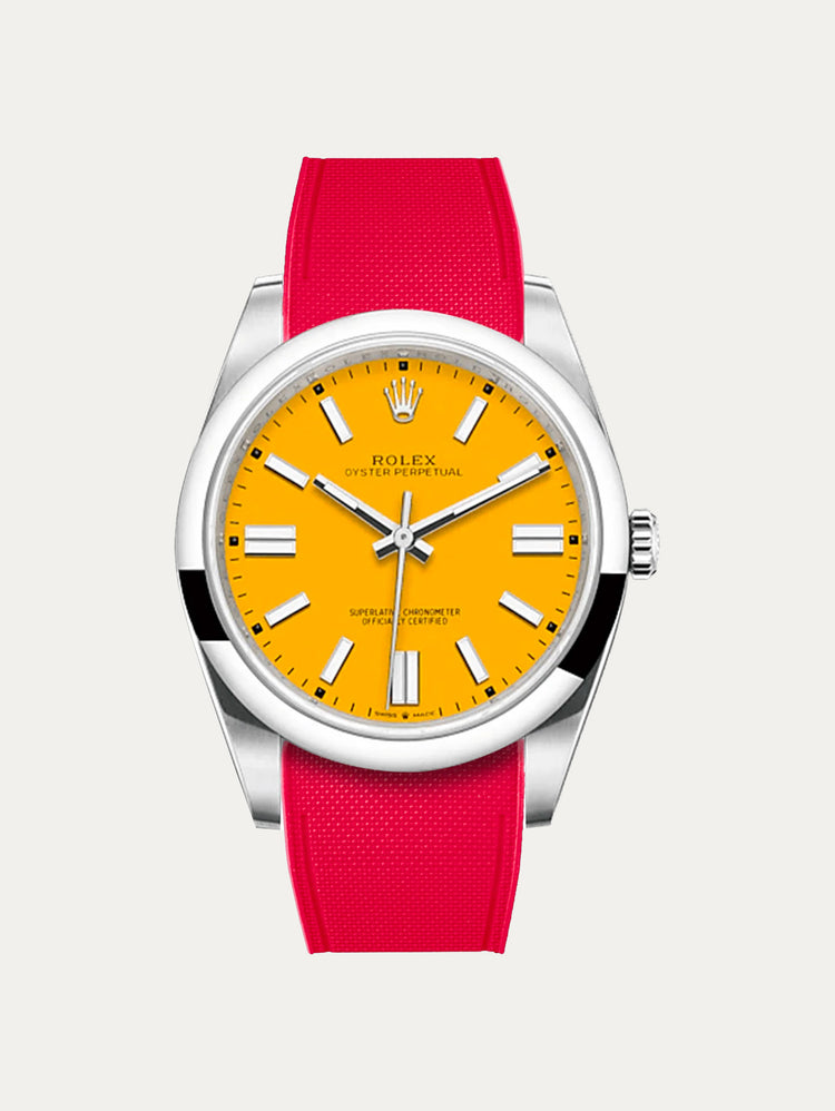 Rolex – R strap Premium - Cordura pattern rubber watch strap for Oyster Perpetual 41mm