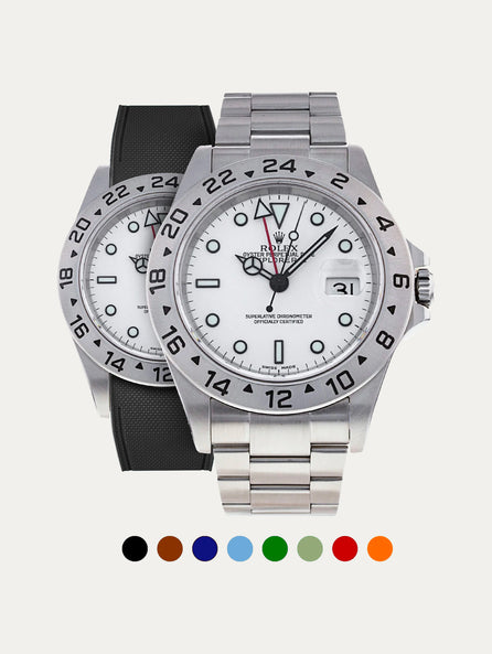 Rolex – R strap Premium - Bracelet-montre caoutchouc motif cordura pour Explorer II 40mm (16570) & bracelet Oyster
