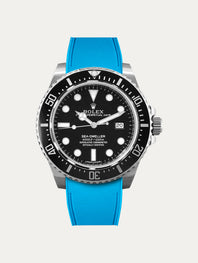 Rolex – R strap Premium - Bracelet-montre caoutchouc motif cordura pour Sea Dweller 4000, 40mm ceramique & boucle Glidelock