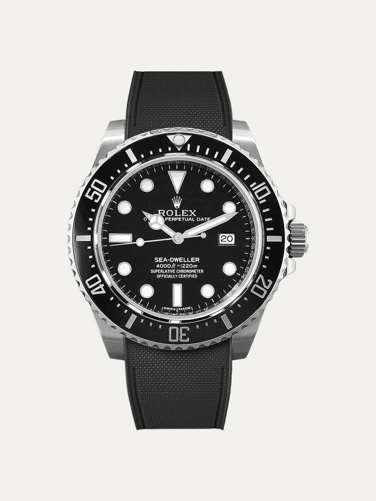 Rolex – R strap Premium - Bracelet-montre caoutchouc motif cordura pour Sea Dweller 4000, 40mm ceramique & boucle Glidelock