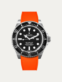 Rolex – R strap Premium - Bracelet-montre caoutchouc motif cordura pour Sea Dweller 4000, 40mm ceramique & boucle Glidelock