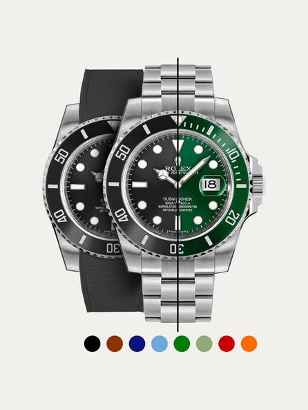 Rolex – R strap Premium - Bracelet-montre caoutchouc motif cordura pour Submariner 40mm ceramique (2010 - 2019) & boucle Glidelock