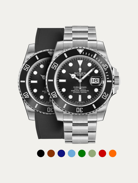 Rolex – R strap Premium - Bracelet-montre caoutchouc motif cordura pour Submariner 40mm non-ceramique (pre 2010) & boucle Oyster