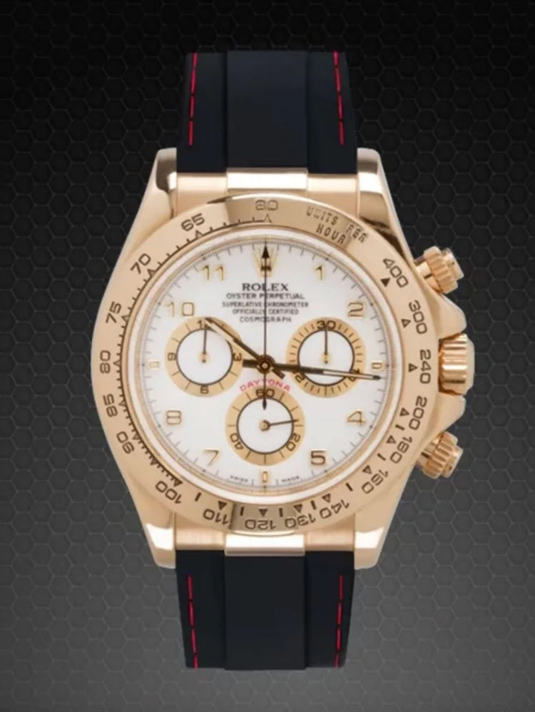 Rolex - Rubber B - Bracelet caoutchouc pour Daytona sur cuir YG / WG