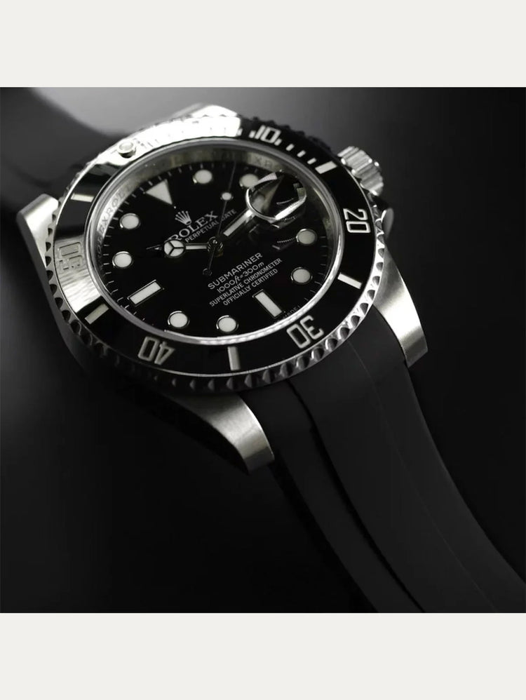 Rolex - Rubber B - Bracelet caoutchouc pour Submariner 40mm Ceramic - Série boucle ardillon