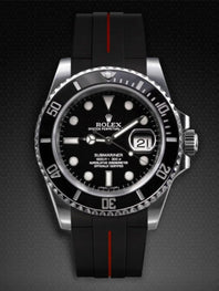 Rolex - Rubber B - Bracelet caoutchouc pour Submariner 40mm Ceramic - Série boucle ardillon