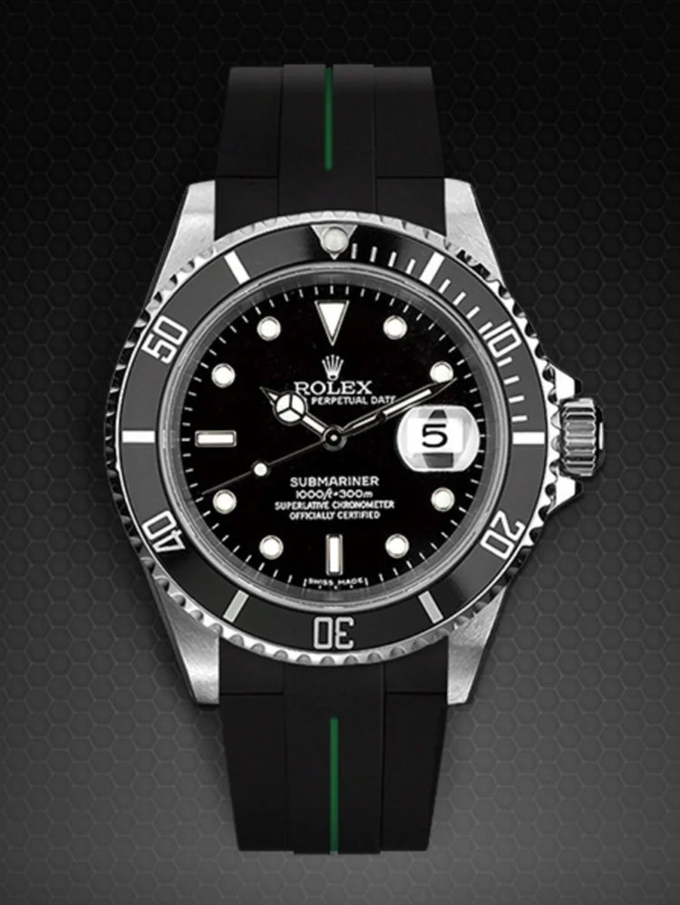 Rolex - Rubber B - Bracelet caoutchouc pour Submariner 40mm Ceramic - Série boucle ardillon