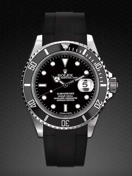 Rolex - Rubber B - Bracelet caoutchouc pour Submariner 40mm Non-Ceramic - Série boucle ardillon