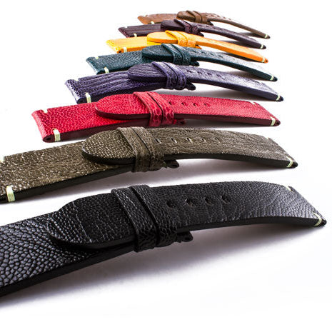 Bracelets montres et cuir de patte d'Autruche : Usage et caractéristiques, exemples de bracelets montres...